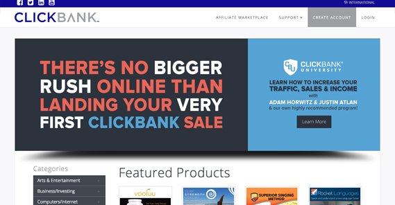 Clickbank Homepage