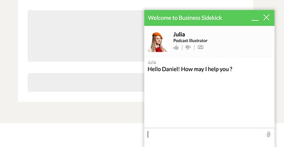Example Live Chat on B2B Site