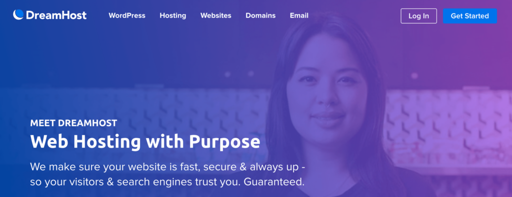 Dreamhost home page.