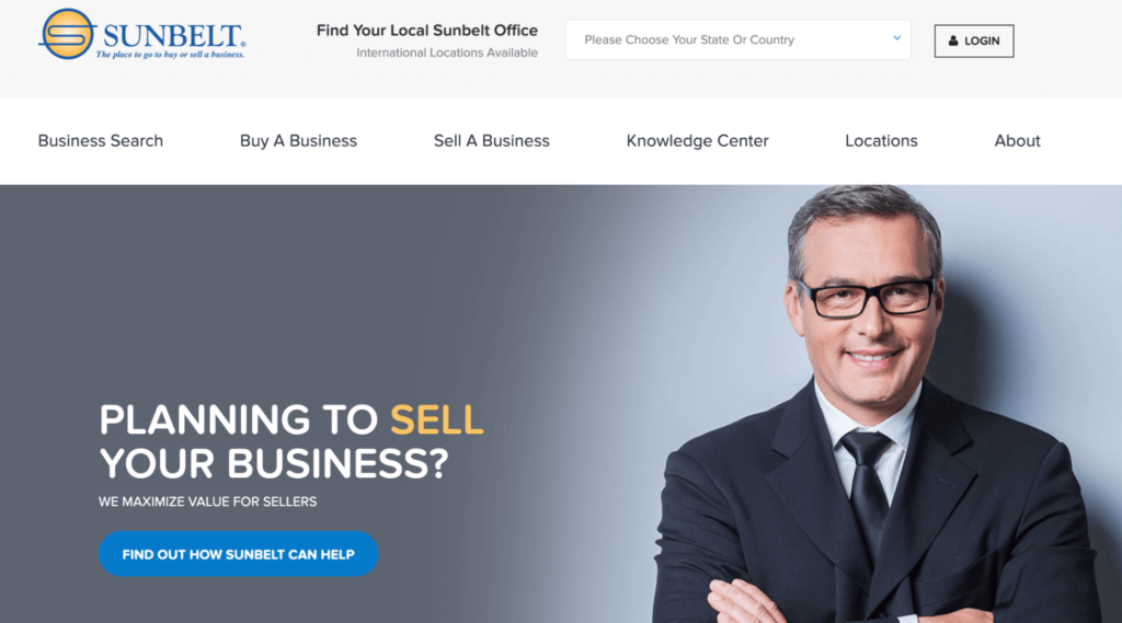 Sunbelt Business Brokers homepage.