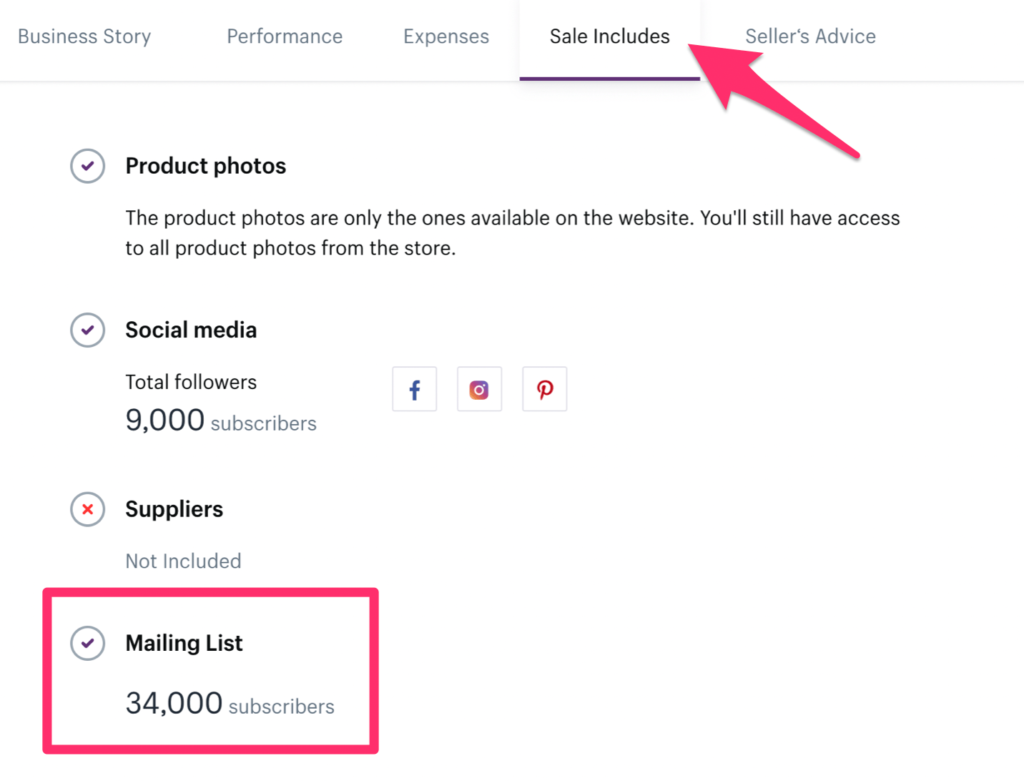 Shopify exchange marketplace sales include mailing list example.