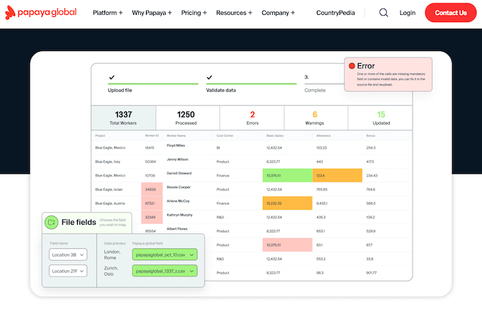 Papaya Global HRIS software