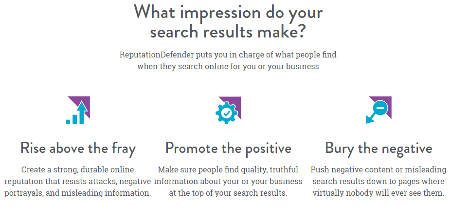 ReputationDefender image of how your search results make an impression on people