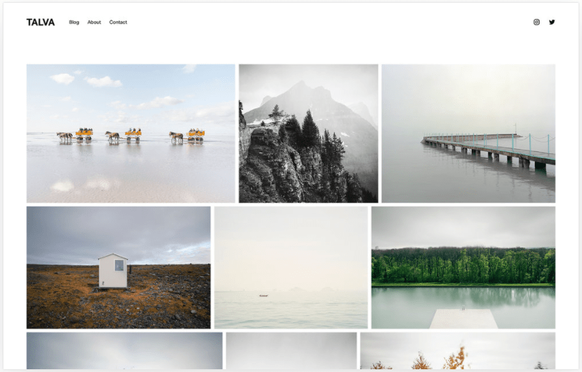 Example of a theme on Squarespace website builder.
