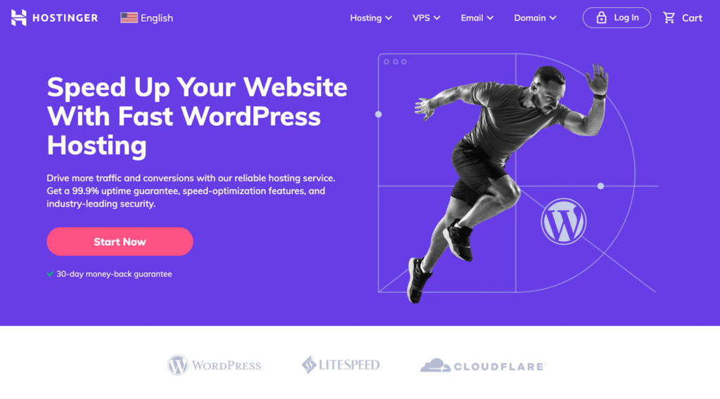 Hostinger for WordPress landing page