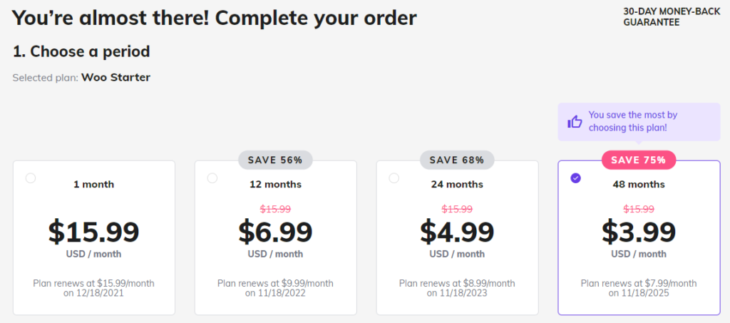 WooCommerce long-term signup discount pricing plans.
