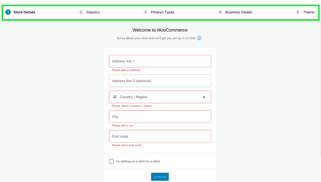 WooCommerce add information into field example.