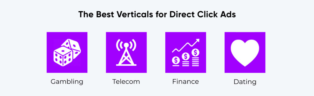 Top verticals for redirect traffic in May 2024 at RichAds advertising network