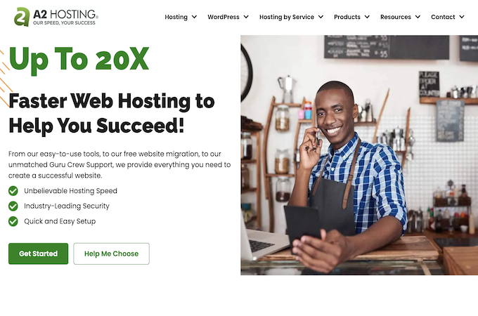 A2 Hosting homepage