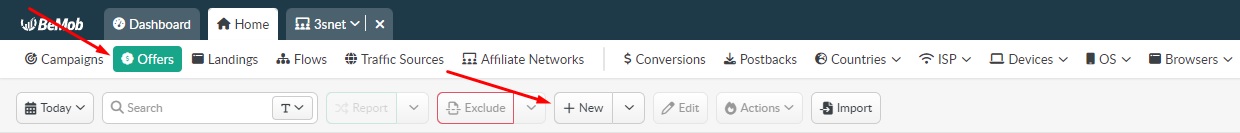 How to add a CPA offer at BeMob tracker